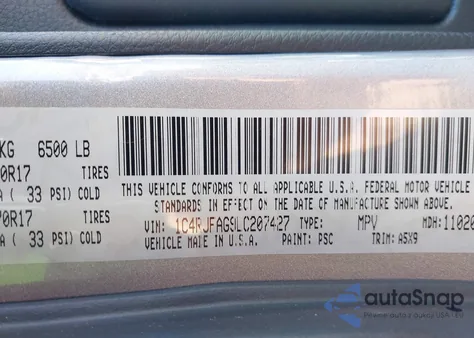 2020 Jeep Grand Cherokee Laredo E 4X4 from USA, damaged, VIN 1C4RJFAG9LC207427